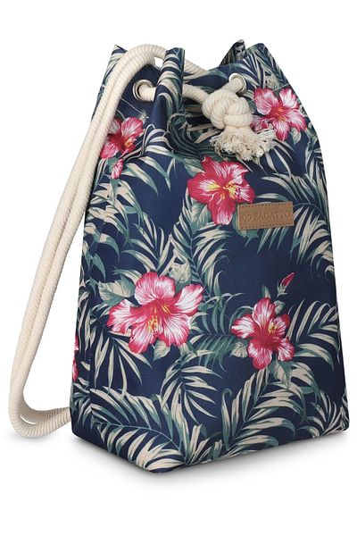 zagatto Women's backpack, Zagatto, Polyester, Floral pattern, 30x34x13 cm, Multicolor