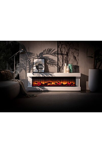 shop Etna Şömineli Lüks Tv 160 cm Krem