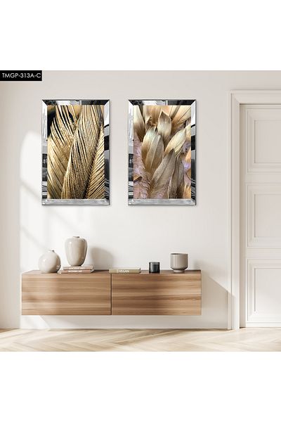 Zevahir Mobilya Dekorasyon SET DE MASA DECORATIVA DUBLA MDF CU CADRU DE PLEXY CU OGLINDA DE ARGINT