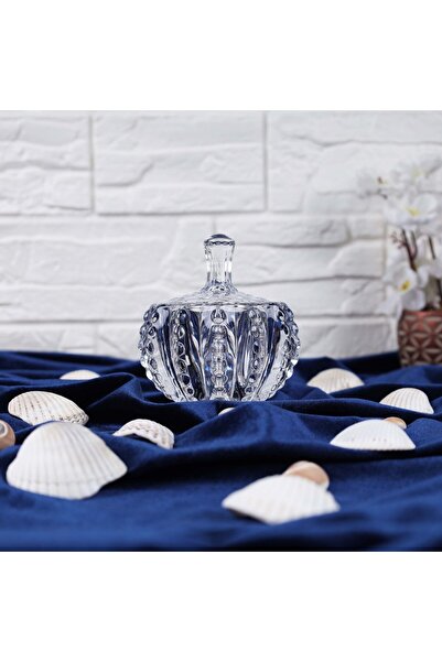 Lüks Sepeti Armin - Kapaklı Cam Şekerlik Lokumluk Şık İkramlık - 170 ML