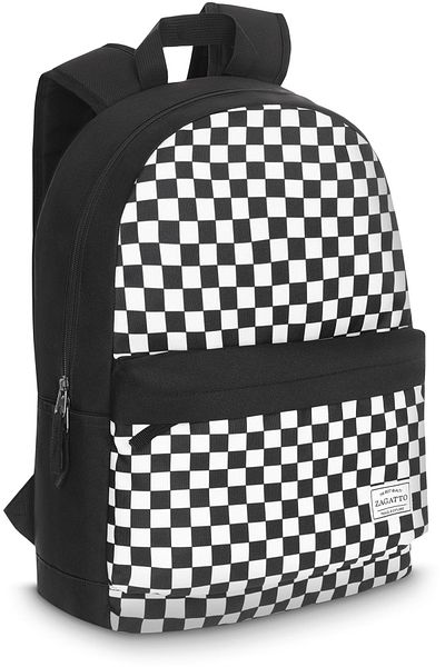 zagatto ® School Backpack, White/black, Laptop Compatible, 45x30x15 Cm, Zg765