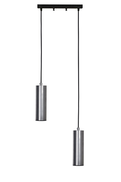 Modavize Spotline Modern Tasarım Antre Hol Salon Oturma Odası Gri Renk 2 li Sarkıt Ledli Avize ( Gün Işığı )