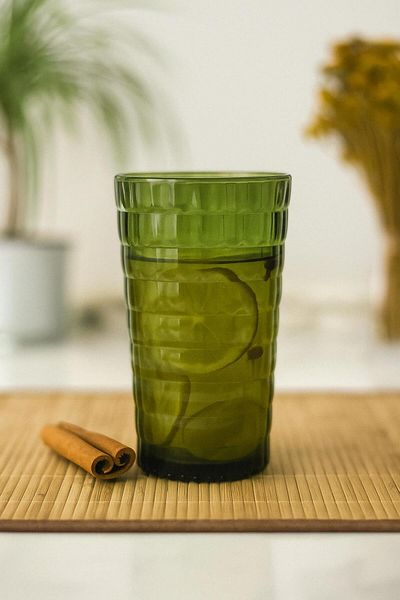 AC BOX Allegra Dark Green Glass - 750 ml Single Acrylic Material - Not Glass Break Resistant