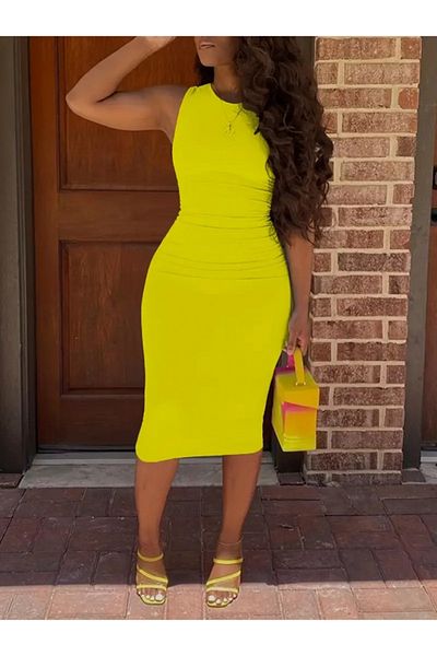 modaserdem Women's Bodycon Midi Length Diving Dress