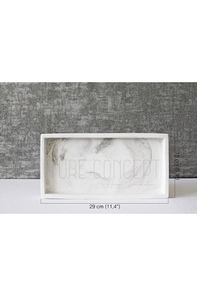 Ture Concept Marble Look Rectangular Tray & Organizer 15x30cm
