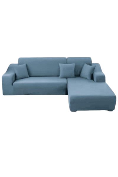 OEM Elastic Cover for Corner Sofa, Uni, 140x180cm/180x230cm, Bluish Gray