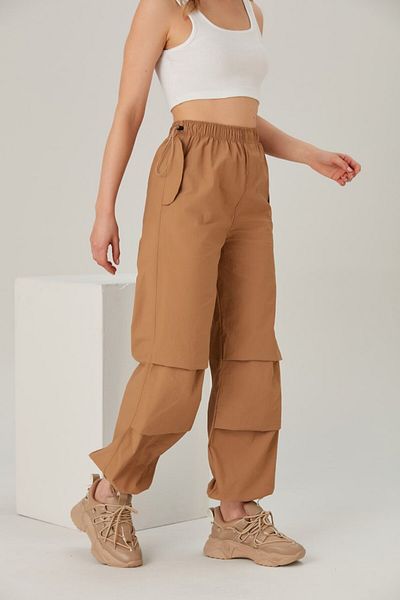 DeChival PANTALONI PARAȘUTĂ / PANTALONI PARAȘUTĂ FEMEI CU TĂIȘE BAGGY - CU CAPAC DE BUZUUNAR