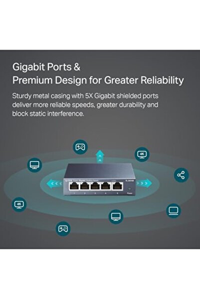 TP-LINK TL-SG105 5-Port Gigabit Steel Desktop Switch