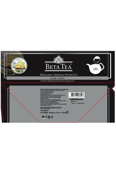 Beta Tea Beta Earl Grey Demlik Poşet 48 Adet (BERGAMOT - TOMURCUK ÇAYI)