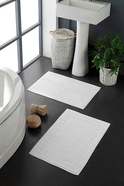 NEEA HOME 100% Cotton Bath Foot Towel 2 Pieces – 50X70Cm Super Absorbent Bath Foot Towel 715Gr/M2