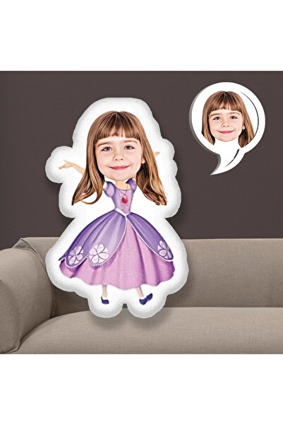 EJOYA Kişiye Özel Fotoğraflı Lila Prenses Yastık 115437 30 cm