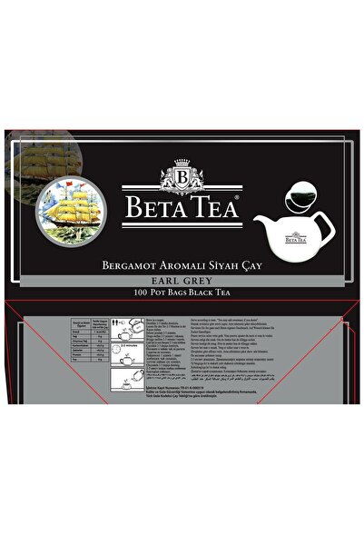 Beta Tea Beta Earl Grey Demlik Poşet 100 Adet (BERGAMOT - TOMURCUK ÇAYI)