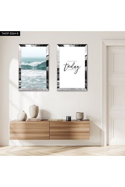 Zevahir Mobilya Dekorasyon SET DE PICTURI DECORATIVE BILATERALE MDF CU CADRU DE PLEXY CU OGLINDA SILVER