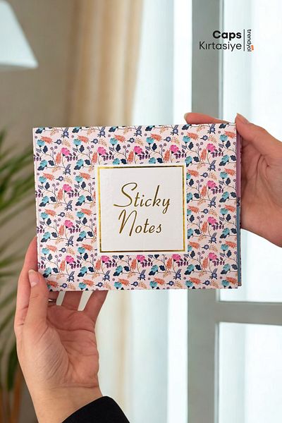 caps office Flower Patterned Sticky Note Paper & Memo Pad Set – 10 Different Sticky Note Papers