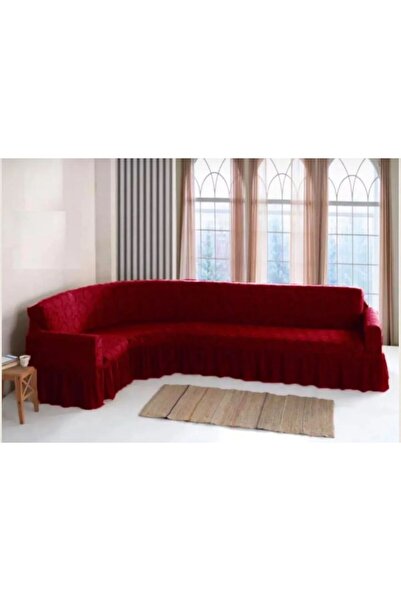 ARTUÇ JAKARLİ ŞAL DESEN L KÖŞE 5 KİŞİLİK KOLTUK ÖRTÜSÜ KOLTUK KILIFI ETEKLİ L...