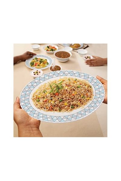 British Chef 10Piece Weave Opalware Dinner Set, 4 Dinner Plates,2 Side Plates, 2 Bowls, 2 Spoons, Dishwasher Safe