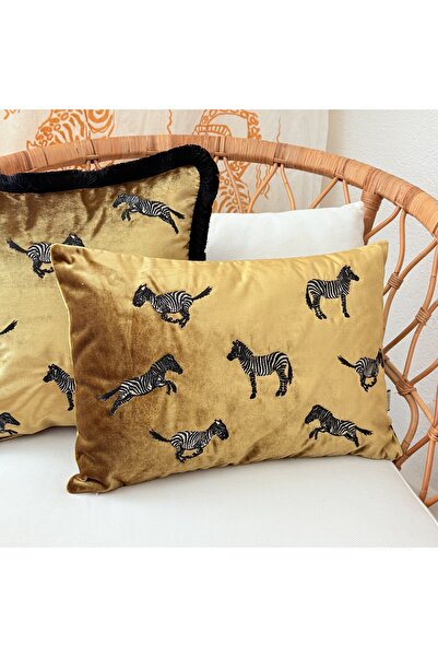 ge living Декоративний чохол для подушки із золотим візерунком зебри (35 см x 50 см)