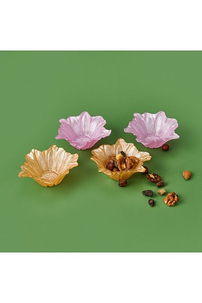 Evidea Kitchen Daisy 4-Piece Snack Bowl - Pink - 10 cm