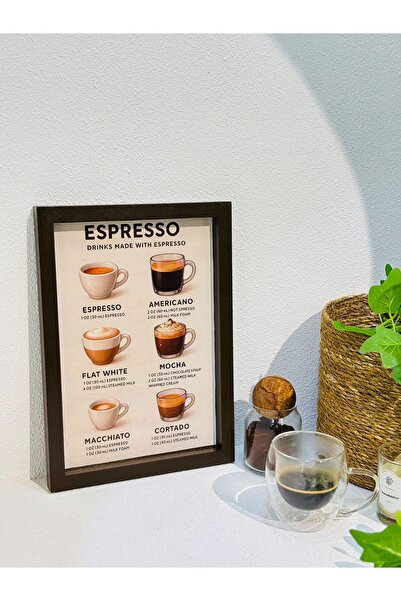 DEKORMED KAHVE TEMALI AHŞAP DİKDÖRTGEN PANO-TABLO