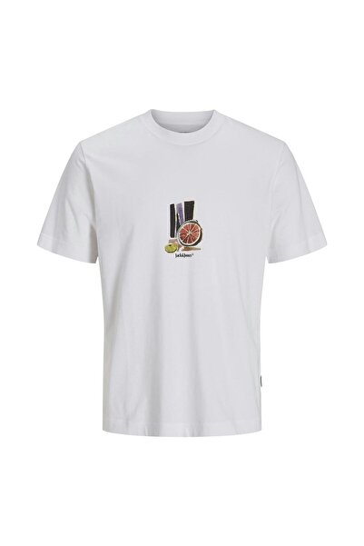 Jack & Jones Tricou alb pentru bărbați Jor Varenna Tee Crew Deck