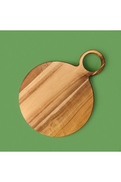MİEN Mien Acacia Round Ring Cutting Board - Brown - 38X28 cm