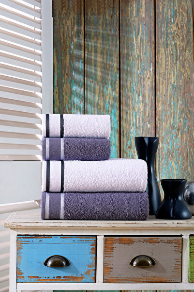 BAMİROSE 50x90 + 70x140 CM BELLİSİMO 4'LÜ BANYO HAVLU TAKIMI