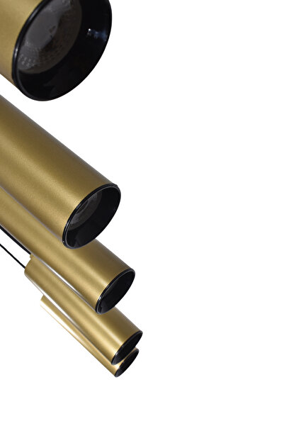 Modavize Spotline Modern Salon Yatak Odası Mutfak Eskitme Renk 5 Li Ledli Sıralı Avize ( Gün Işığı )