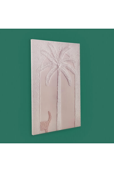 Evidea Deco Palm Breeze Kanvas Tablo - Krem - 90x60 cm