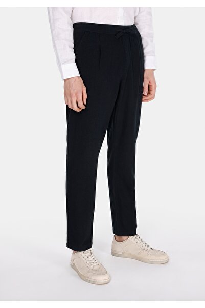 Colin's Regular Fit Orta Bel Uzun Paça Erkek Keten Karışımlı Siyah Pantolon