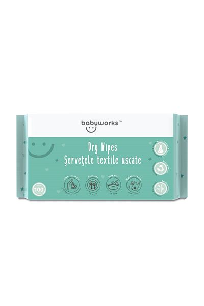 Baby Works 100% biodegradable dry cloth napkins, 100 pieces
