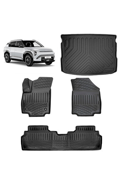 Rizline Kia EV3 2024 ve Sonrası 3D Havuzlu Paspas ve Üst Konum Bagaj Havuzu Set