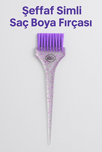 Genel Markalar Şeffaf Simli Saç Boya Fırçası - Kuaför Tipi Şeffaf Saplı Renkli Fırça Saç Boyama Fırçası