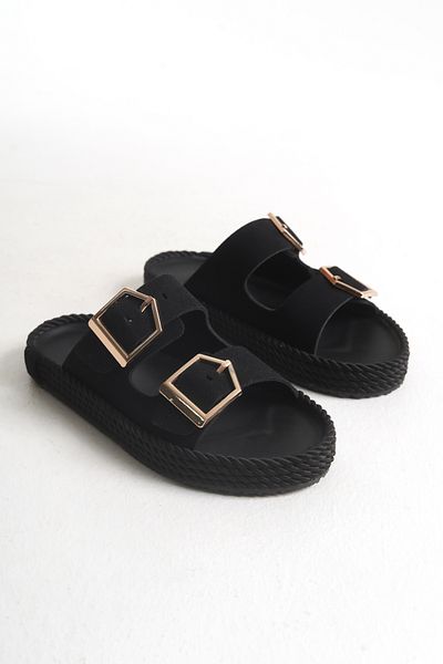Solo Bag Daily Stylish Double Buckle Orthopedic Comfortable Straw Ergonomic Non-Slip Sole Slippers