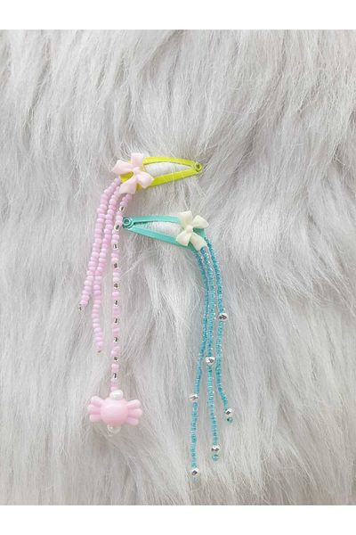 HAPPY HANDMADE 2Pcs Tiny Baby Buckle/Hair Bead/Hair Earring/Baby Gift