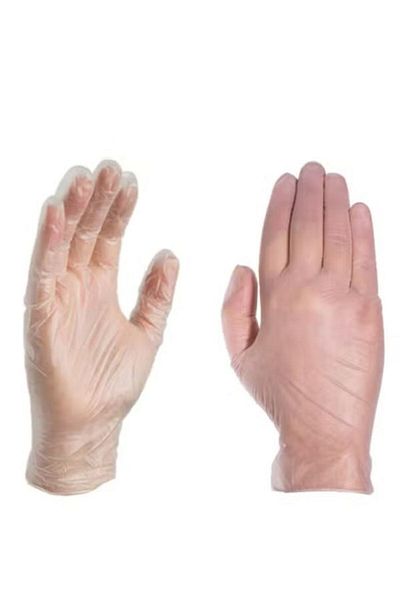 SKP Plastic Clear Vinyl Gloves, Large (70 Count)