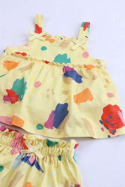 Pijamella Baby Girl Tunic Model Top and Bottom Set with Shorts
