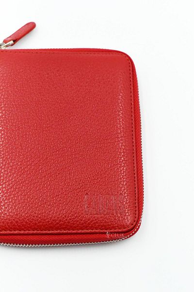 Carens Crazy 6-Piece Genuine Leather Pencil Bag Red K78
