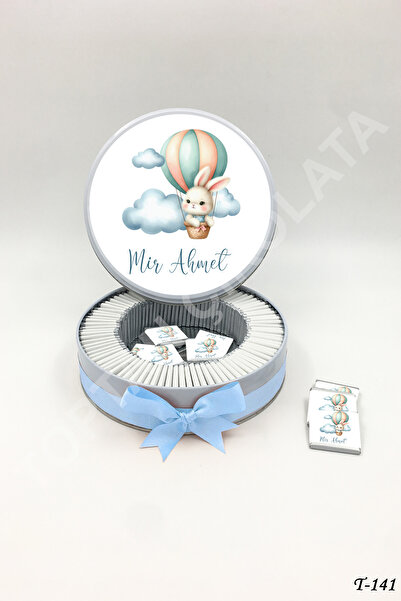 KAKAO AĞACI 100 Adet Balonlu Tavşan Erkek Bebek Çikolatası