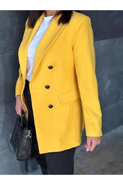 PARKDERİN PLUS SIZE BLACK BUTTON BLAZER JACKET