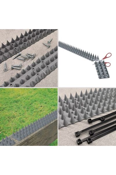 OEM Anti-bird Spikes, Universal Model, Set of 3 Pieces, Gray Color, Dimensions 45x5cm
