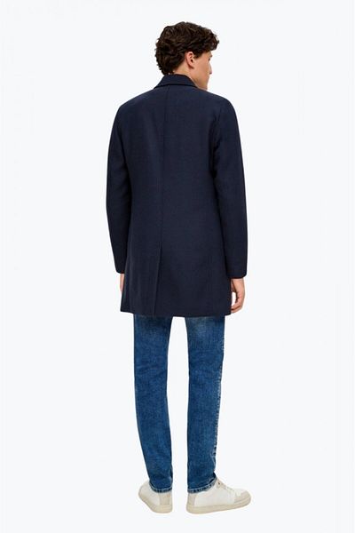 QS by s.Oliver Men's coat with slant pockets and button closure, QS by s.Oliver, Navy blue