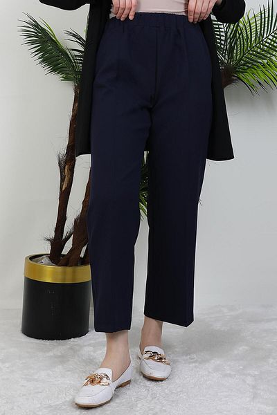 GİYZAMİLA Classic Trousers Navy Blue