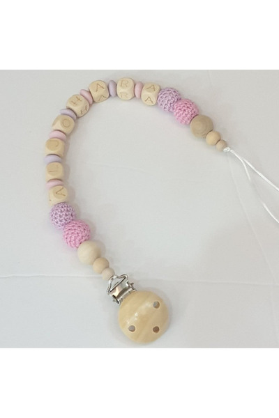 Little Cloud قلادة مصاصة خشبية (مع اسم طفلك)