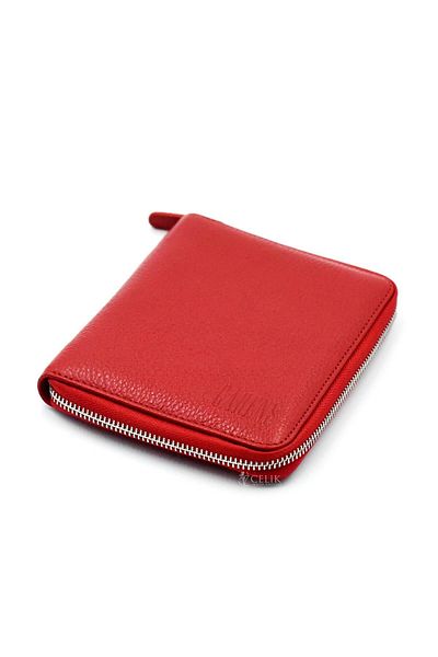Carens Crazy 6-Piece Genuine Leather Pencil Bag Red K78