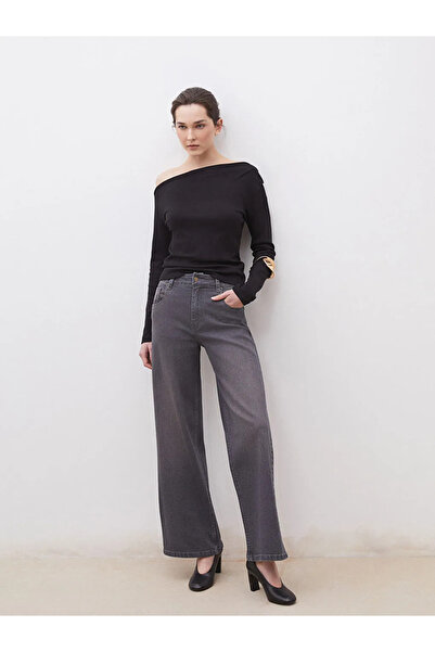 LC Waikiki Soulife Gray Wideleg Women's Jean Trousers