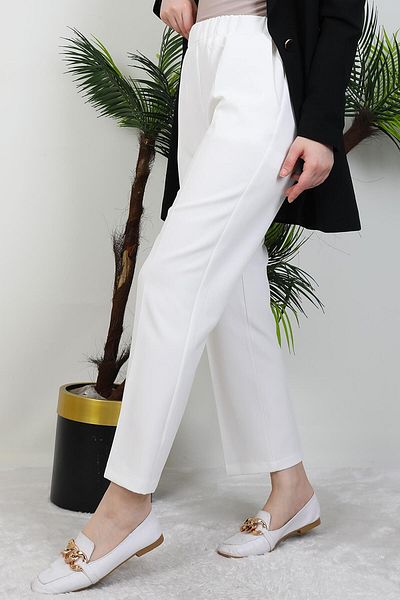 GİYZAMİLA Classic Trousers White