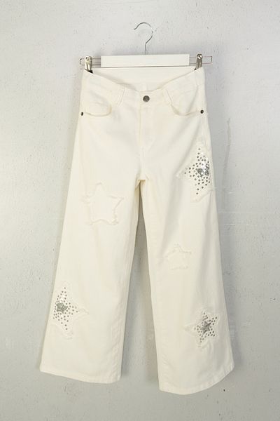 DMB BOYS & GIRLS Premium Girls' Star and Sequin Detailed Denim Pants