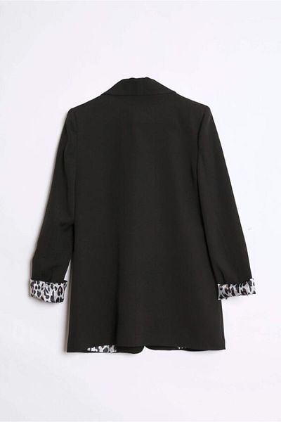 QİMYA BUTİK ROBIN Women's Leopard Lined Blazer Jacket