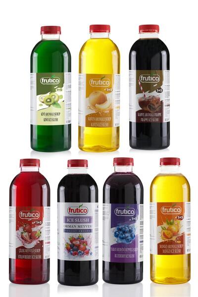 FRUTICO MEYVELİ ICE SLUSH - BUZLAŞ - KARLAMA ŞURUP SETİ 7x1L (7x1000ml)