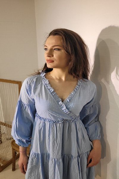 BEBE PLUS Rochie scurtă în carouri, cu mânecă lungă, în carouri dublu